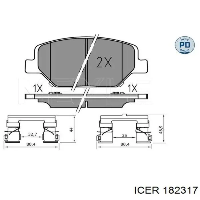 182317 Icer Колодки передние