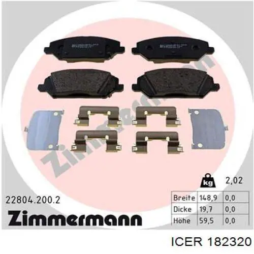 Колодки Icer 182320 цена, от 41.85 USD