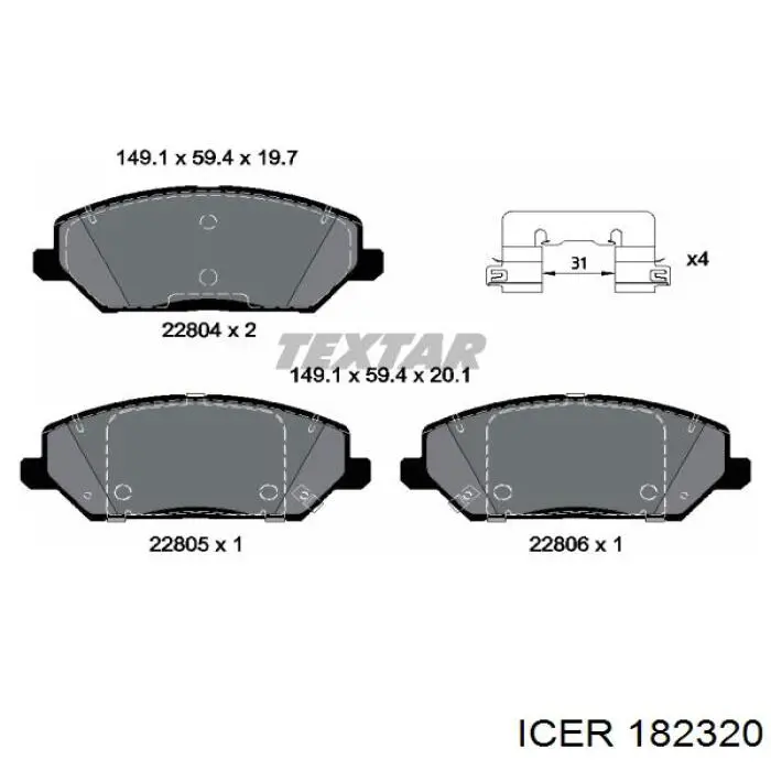 Купить 182320 Icer Колодки тормозные