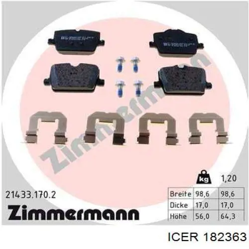 Колодки дисковые  Icer 182363 цена, от 29.54 USD