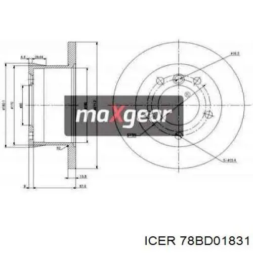 78BD01831 Icer Дисковый тормоз