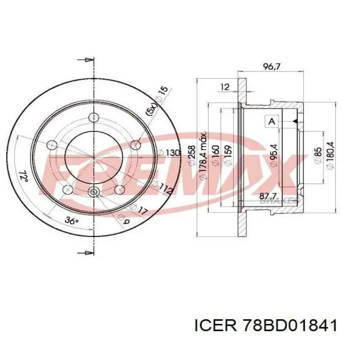 78BD01841 Icer Дисковый тормоз