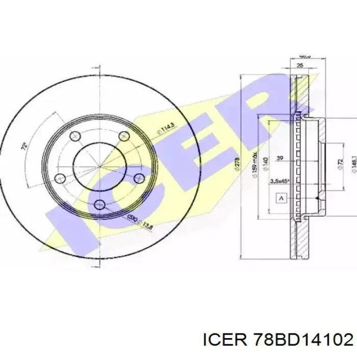 78BD14102 Icer Дисковый тормоз