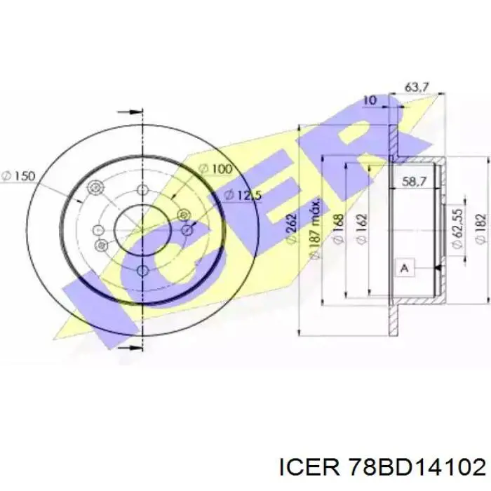 Задний тормозной диск Icer 78BD14102 цена, от 34.17 USD