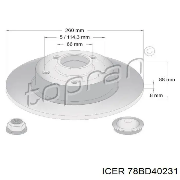 78BD40231 Icer Дисковый тормоз