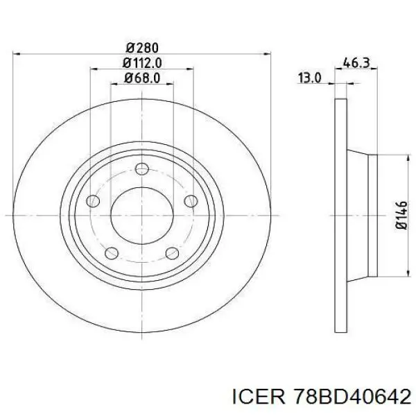 Передние тормозные диски 78BD40642 Icer
