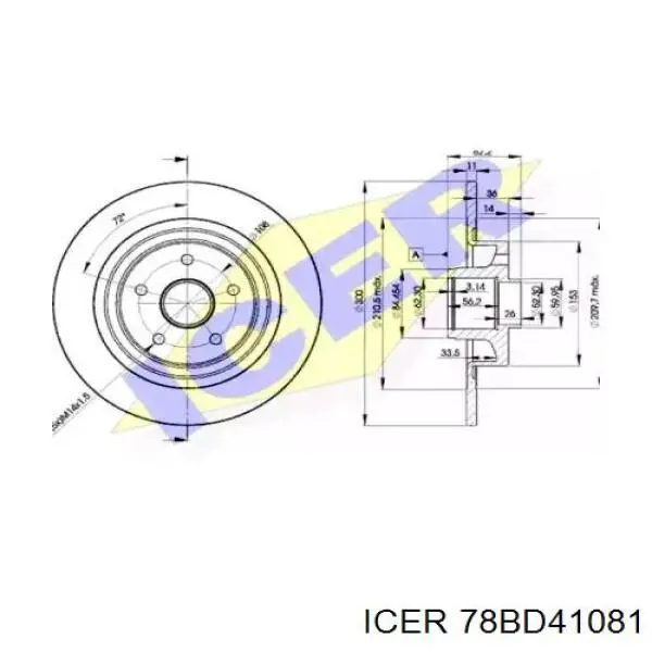 78BD41081 Icer Disco do freio traseiro