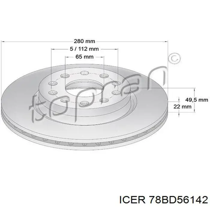 Передние тормозные диски 78BD56142 Icer