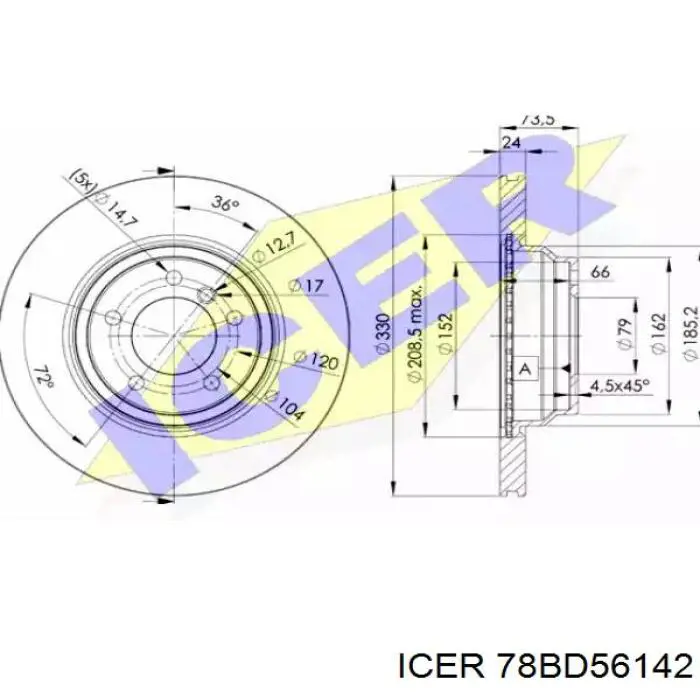 Передние тормозные диски 78BD56142 Icer