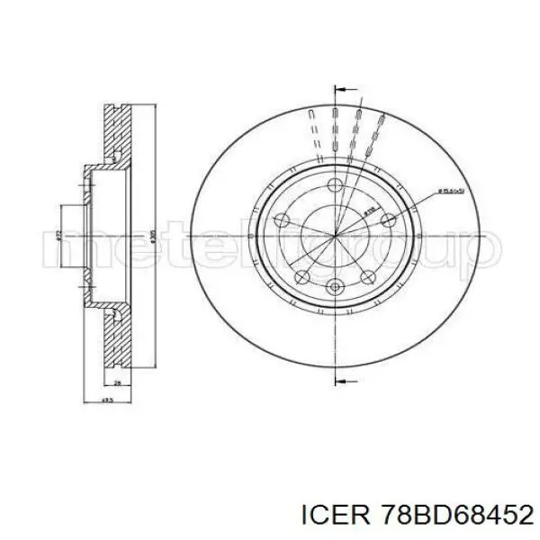Тормоз дисковый передний Icer 78BD68452 цена, от 47.19 USD
