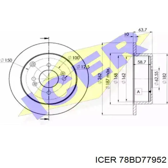 Тормоз дисковый передний Icer 78BD77952 цена, от 28.60 USD