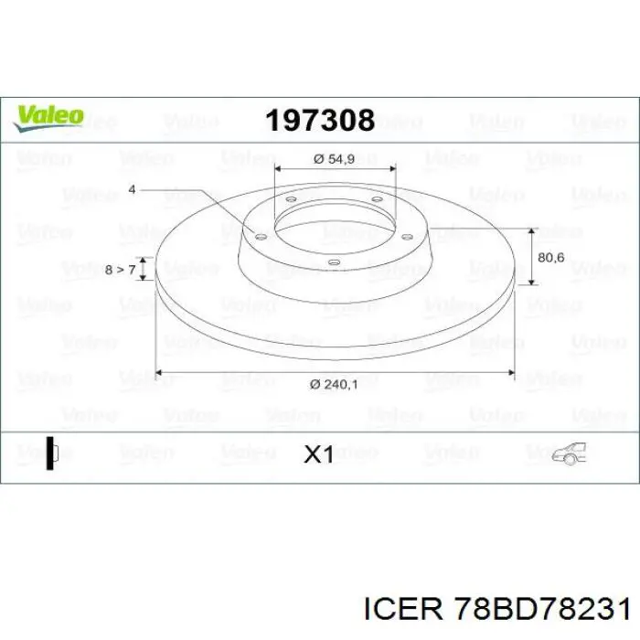 Задний дисковый тормоз Icer 78BD78231