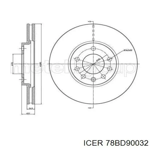 Передние тормозные диски 78BD90032 Icer