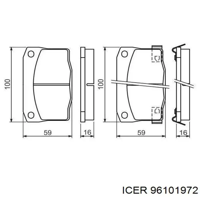Передние тормозные колодки 96101972 Icer