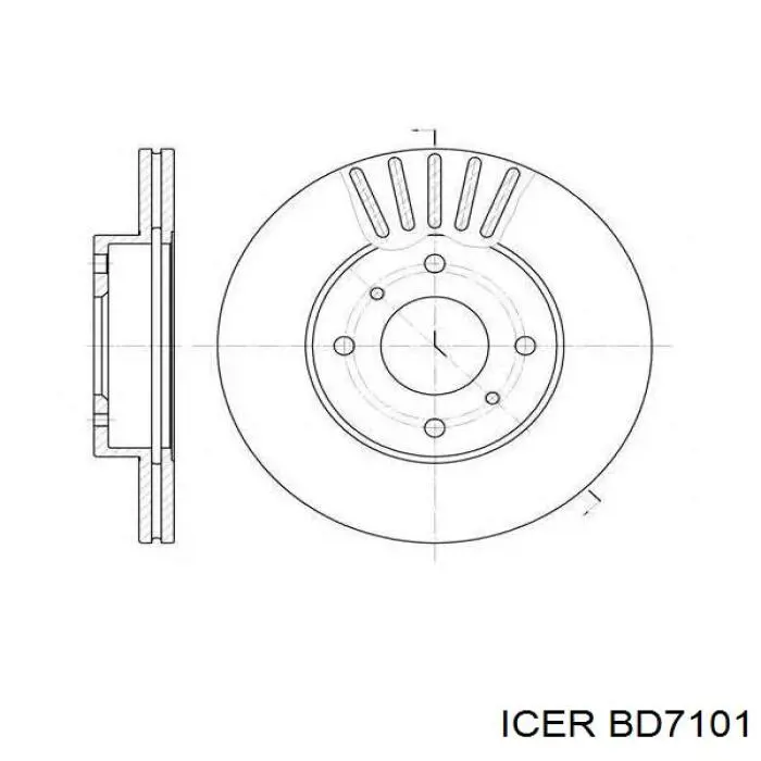 BD7101 Icer диск тормозной передний