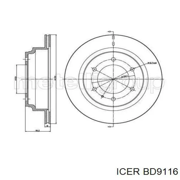 Купить BD9116 Icer Диск тормозной задний