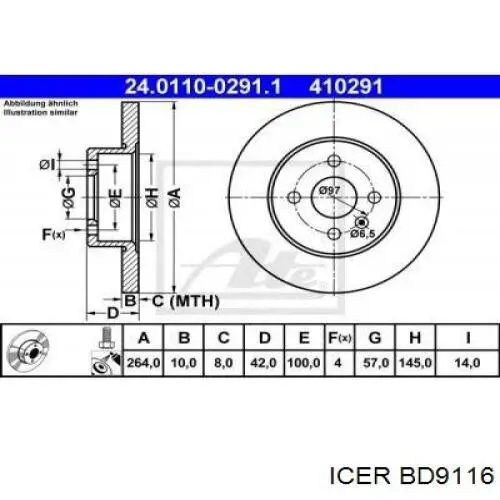 BD9116 Icer Дисковый тормоз