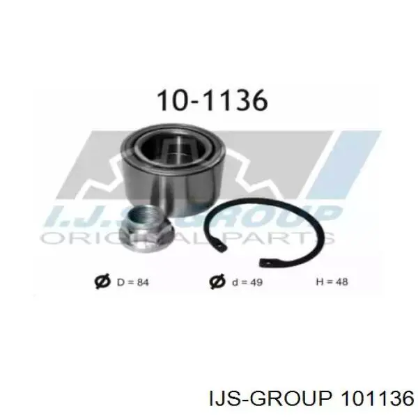 10-1136 IJS Group rolamento de cubo dianteiro