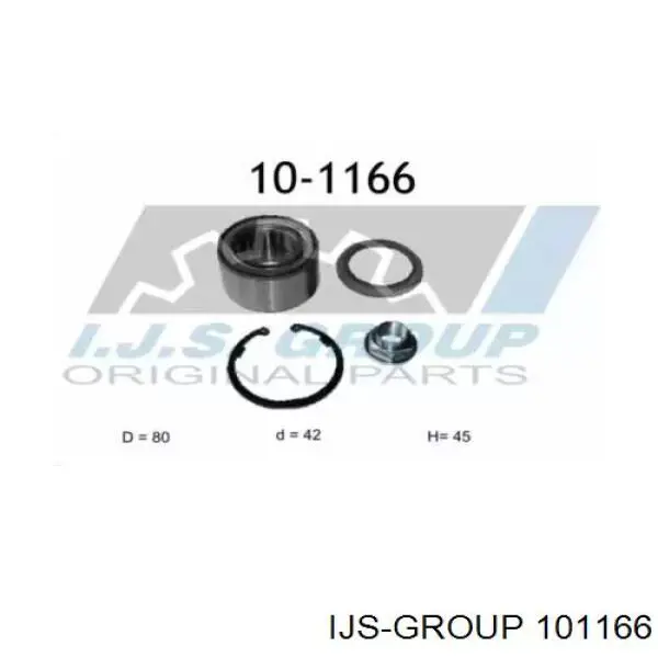 10-1166 IJS Group rolamento de cubo dianteiro