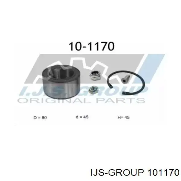 10-1170 IJS Group rolamento de cubo dianteiro/traseiro