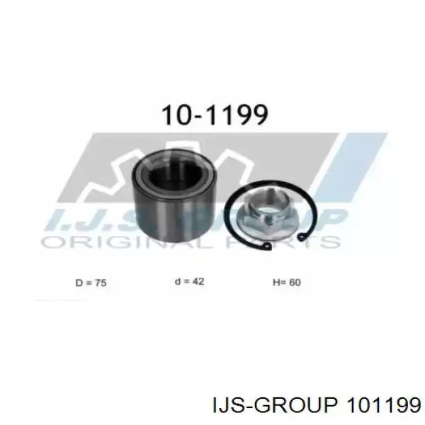 101199 IJS Group rolamento de cubo traseiro