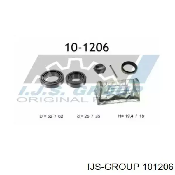 Подшипник задней ступицы 101206 IJS Group