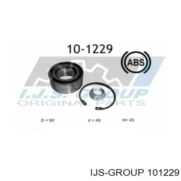 101229 IJS Group rolamento de cubo dianteiro