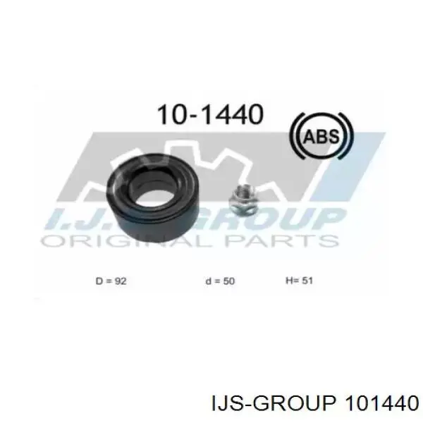 10-1440 IJS Group rolamento de cubo dianteiro/traseiro