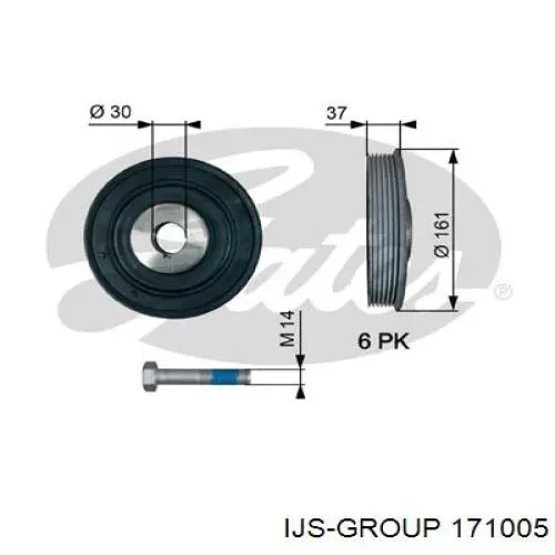 Шкив коленвала (демпфер) IJS Group 171005 цена, от 48.69 USD