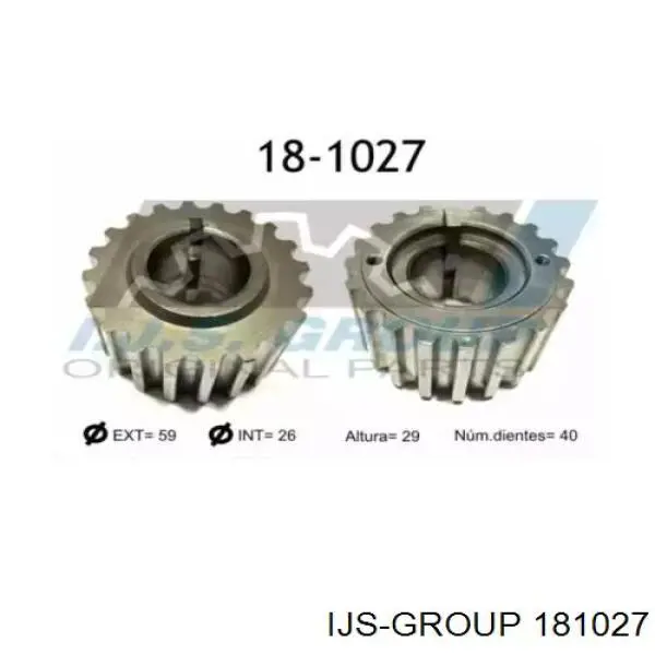 18-1027 IJS Group engrenagem de cadeia da roda dentada de acionamento de cambota de motor