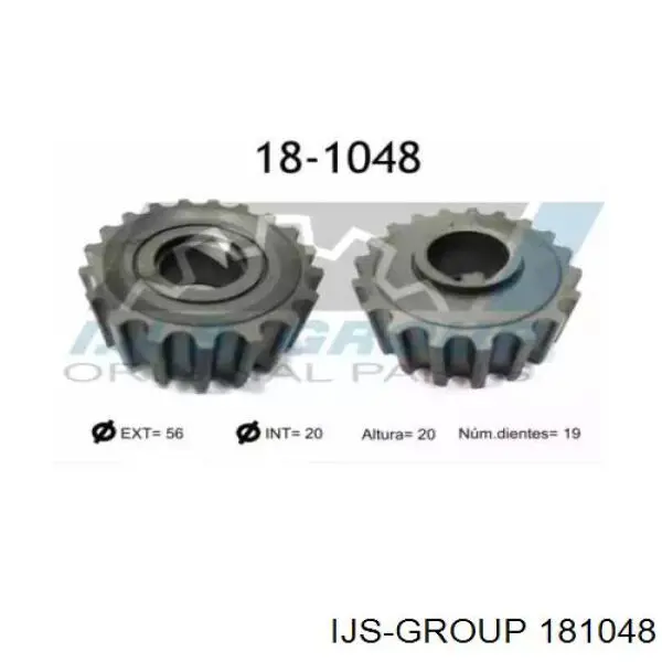 18-1048 IJS Group engrenagem de cadeia da roda dentada de acionamento de cambota de motor