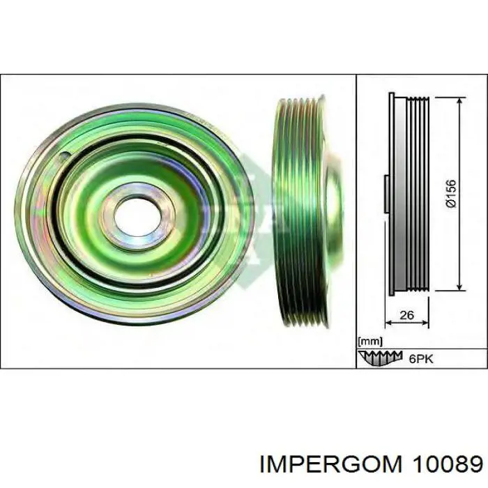 Шкив коленвала 10089 Impergom