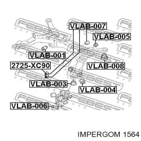 Купить 1564 Impergom Сайлентблок задней балки