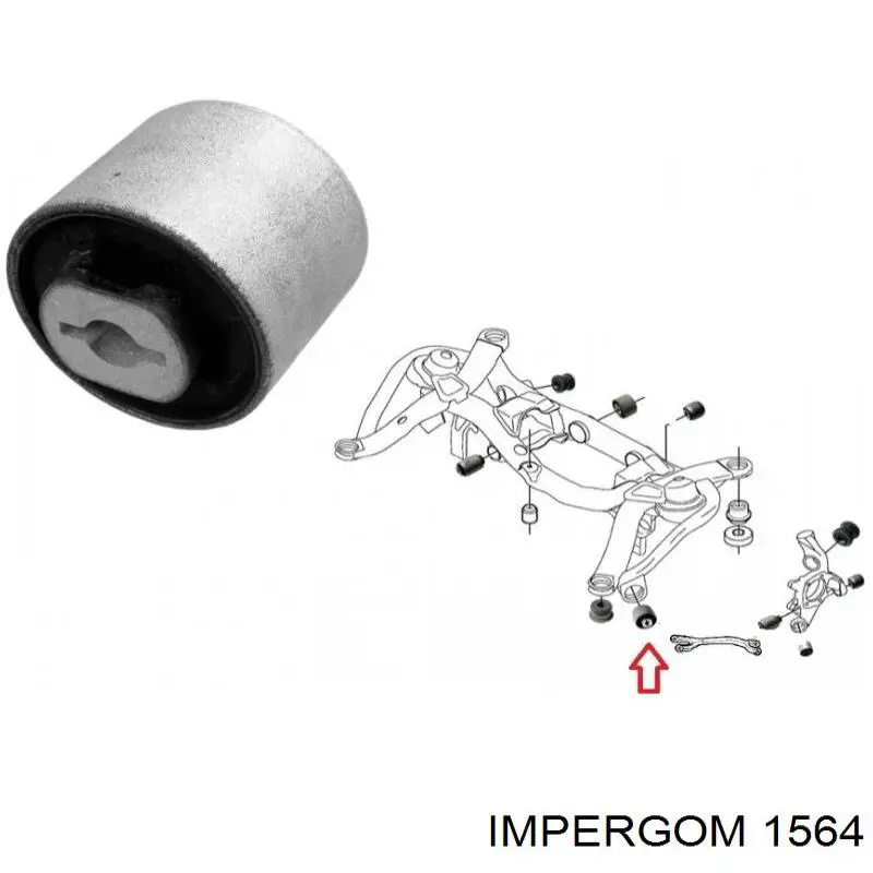 Сайлентблок задней балки (подрамника) 1564 Impergom