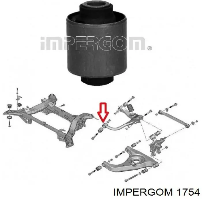 Сайлентблок заднего верхнего рычага Impergom 1754 цена, от 5.30 USD