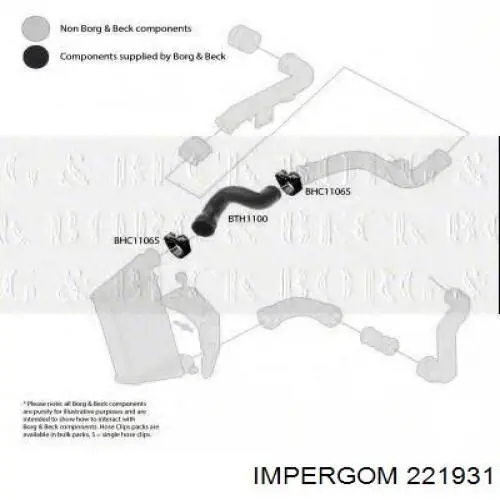 Патрубок интеркулера 221931 Impergom