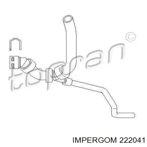 Патрубок системы охлаждения Impergom 222041