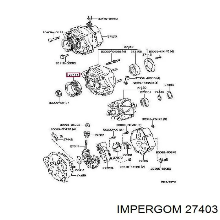 Правая подушка двигателя 27403 Impergom