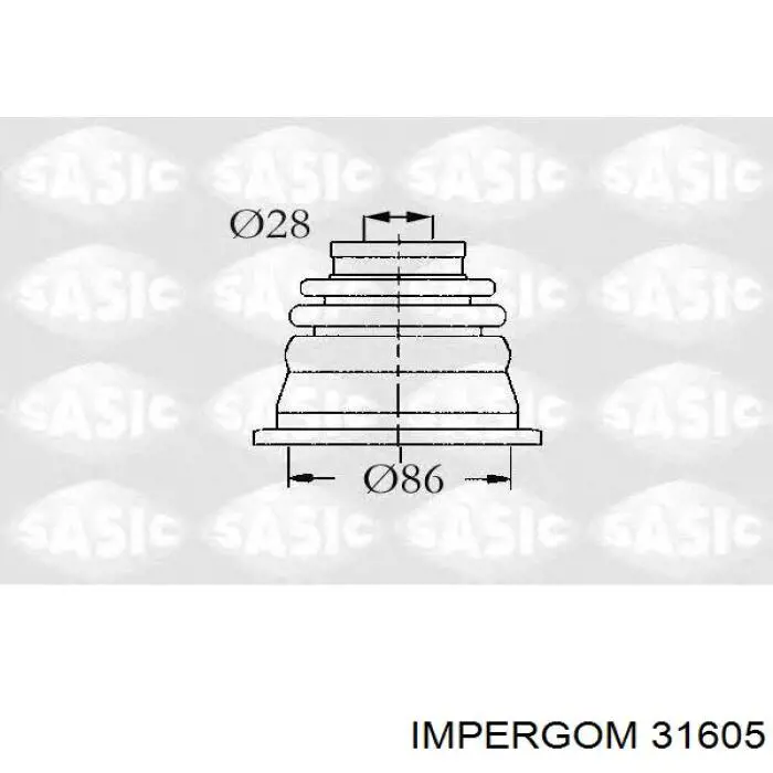 Подшипник полуоси переднего моста Impergom 31605 цена, от 8.75 USD
