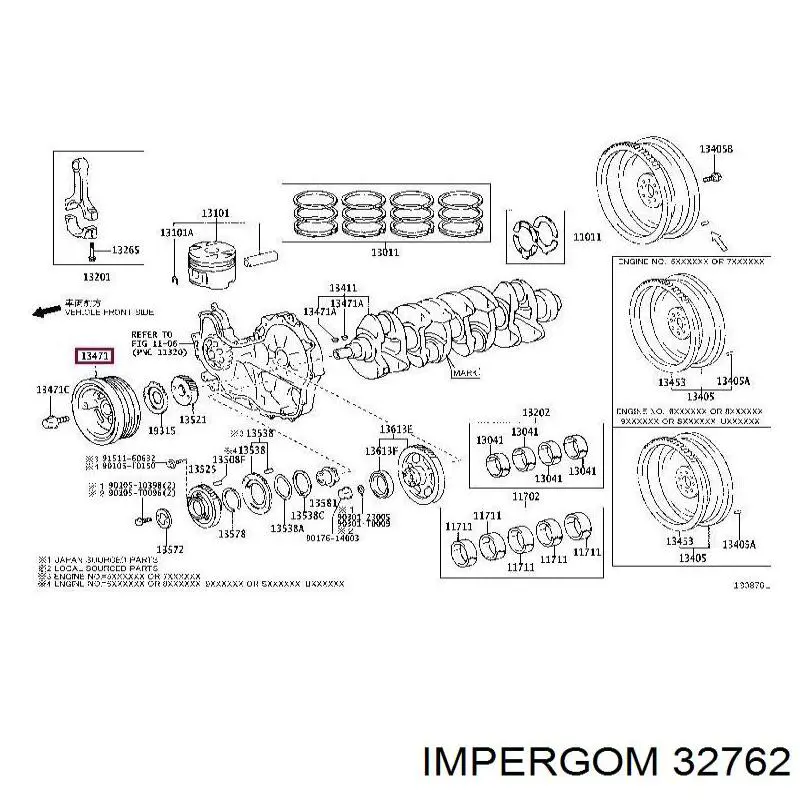 Купить 32762 Impergom Опорный подшипник карданного вала