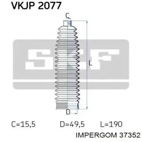 Купить 37352 Impergom Чехол рулевого механизма