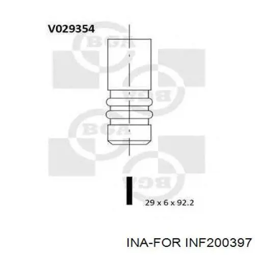 Клапан выпускной InA-For INF200397