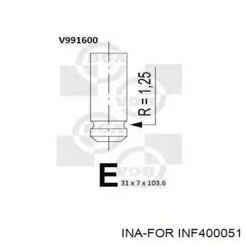 Клапан выпускной InA-For INF400051