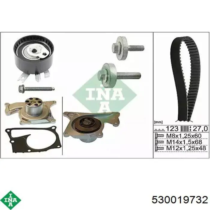 530 0197 32 INA correia do mecanismo de distribuição de gás, kit