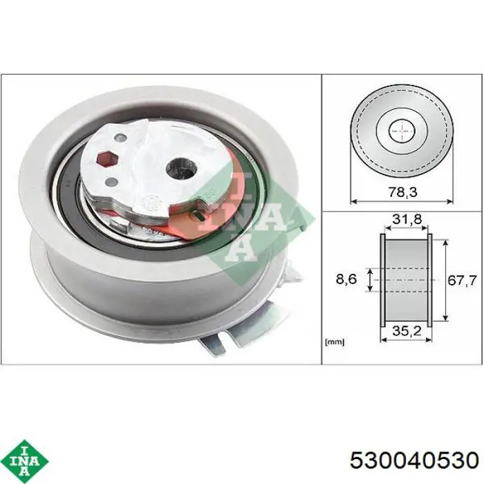 Ремень ГРМ, комплект INA 530040530