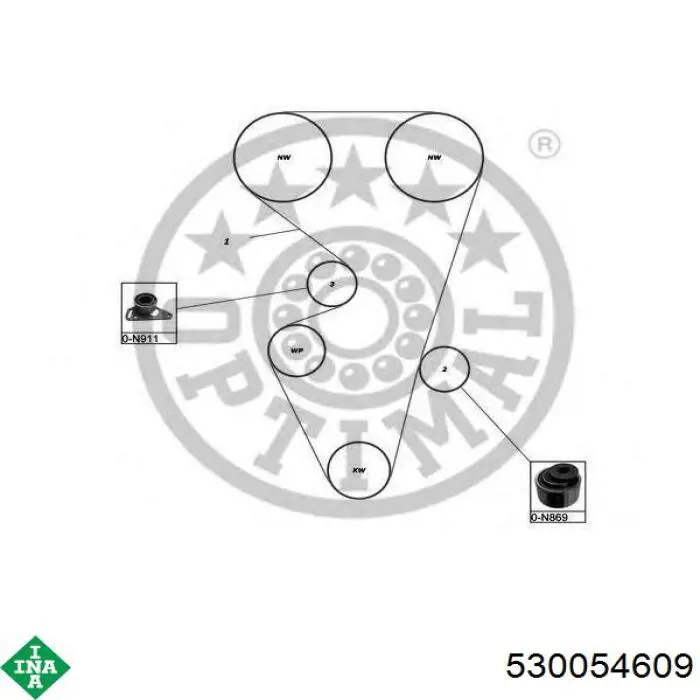Комплект ГРМ 530054609 INA