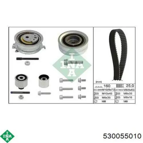 Ремень ГРМ, комплект INA 530055010