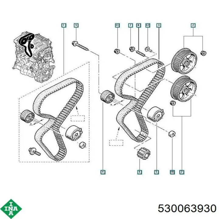 Купить 530063930 INA Комплект ГРМ