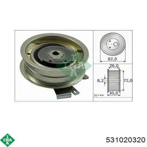 Натяжной ролик ремня ГРМ INA 531020320 цена, от 27.64 USD
