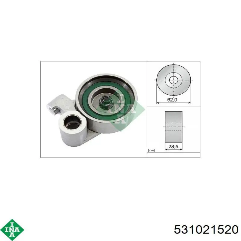 Ролик натяжителя INA 531021520